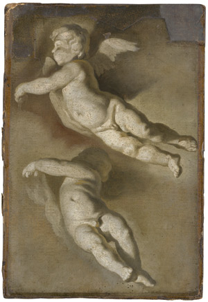 Lot 6059, Auction  111, Flämisch, 17. Jh. . Zwei Fliegende Putti