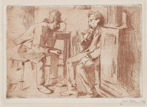 Lot 7315, Auction  111, Orlik, Emil, Zwei Männer am Ofen