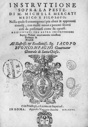 Lot 569, Auction  112, Mercati, Michele, Instruttione sopra la peste