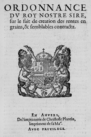 Lot 1209, Auction  112, Ordonnance du Roy, nostre sire, sur le fait de création des rentes en grains
