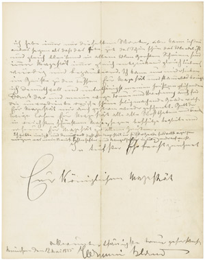 Lot 2588, Auction  112, Bland, Hermine, Brief an König Ludwig II. von Bayern