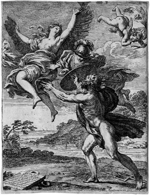 Lot 5361, Auction  112, Vieira de Matos, Francisco, Minerva schützt Coronis