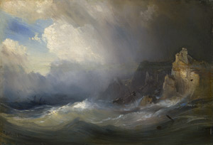 Lot 6120, Auction  112, Gudin, Théodore, Segelschiffe auf stürmischer See vor der Küste