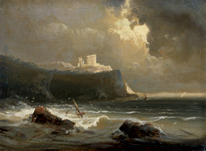 Lot 6175, Auction  112, Bartlett, William Henry, Stürmische See am Kap Sounion an der Südspitze Attikas mit dem Poseidontempel