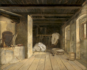 Lot 6197, Auction  112, Küchler, Albert, Interieur eines Fischers mit Seilen und Netzen