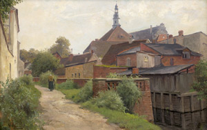 Lot 6231, Auction  112, Moras, Walter, Lübben: Partie im Schlossbezirk mit Blick auf den Schlossturm