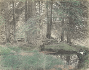 Lot 7234, Auction  112, Mackensen, Fritz, Waldlichtung mit Bachlauf