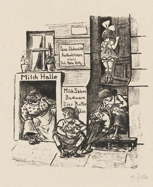 Lot 8368, Auction  112, Zille, Heinrich, Vor dem Milchladen