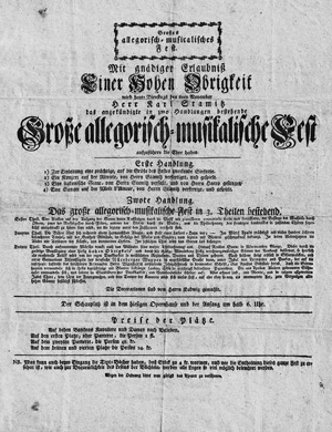 Lot 410, Auction  113, Stamitz, Carl, Großes allegorisch-musicalisches Fest