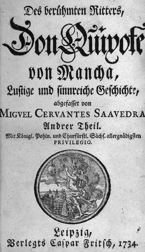 Lot 528, Auction  113, Cervantes Saavedra, Miguel de, Des berühmten Ritters, Don Quixote von Mancha, lustige und sinnreiche Geschichte