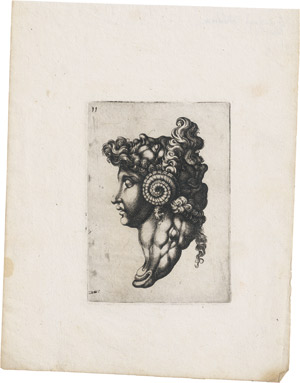 Lot 6300, Auction  113, Maglioli, Giovanni Andrea, Vexierbild aus Männerköpfen und einem Pferdekopf