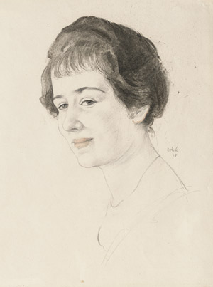 Lot 7346, Auction  113, Orlik, Emil, Portrait einer Dame im Dreiviertelprofil 