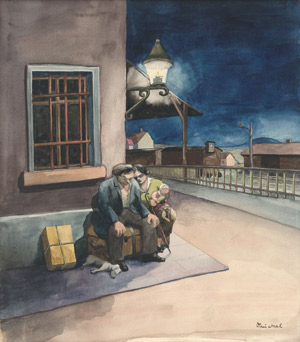 Lot 8034, Auction  113, Nückel, Otto, Wartende Familie am Bahnsteig