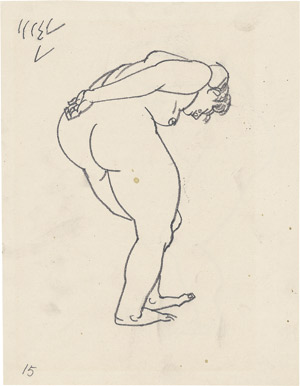 Lot 8084, Auction  113, Grosz, George, Seitenansicht eines sich bückenden weiblichen Aktes
