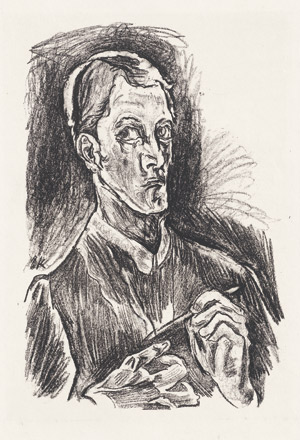 Lot 8413, Auction  113, Kokoschka, Oskar, Selbstbildnis (Brustbild mit Zeichenstift)