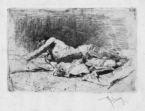 Lot 5553b, Auction  114, Fortuny y Marsal, Mariano José Maria Bernardo, "Homme se roulant en terre". Am Boden liegender Mann mit nacktem Oberkörper
