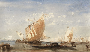 Lot 6727, Auction  114, Ziem, Félix, Gondeln und Topi im Bacino di San Marco, Venedig