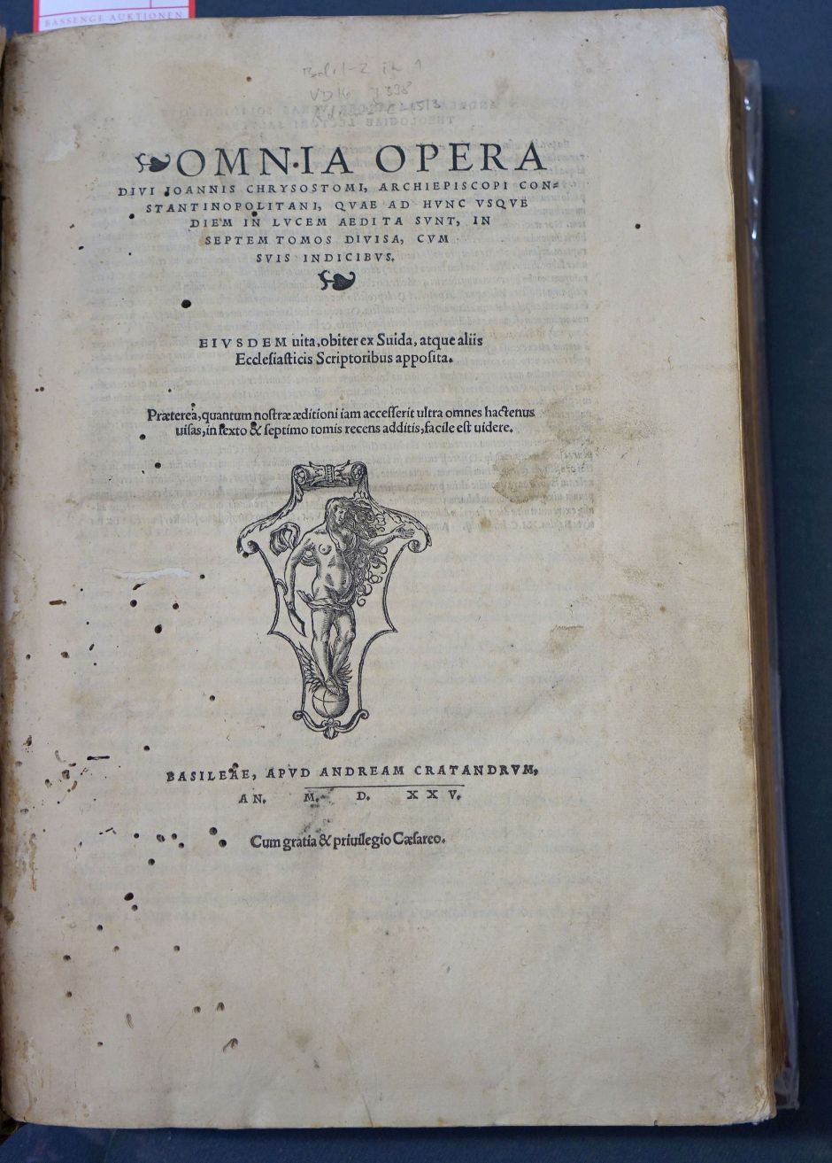 Lot 1130, Auction  115, Johannes Chrysostomos, Opera