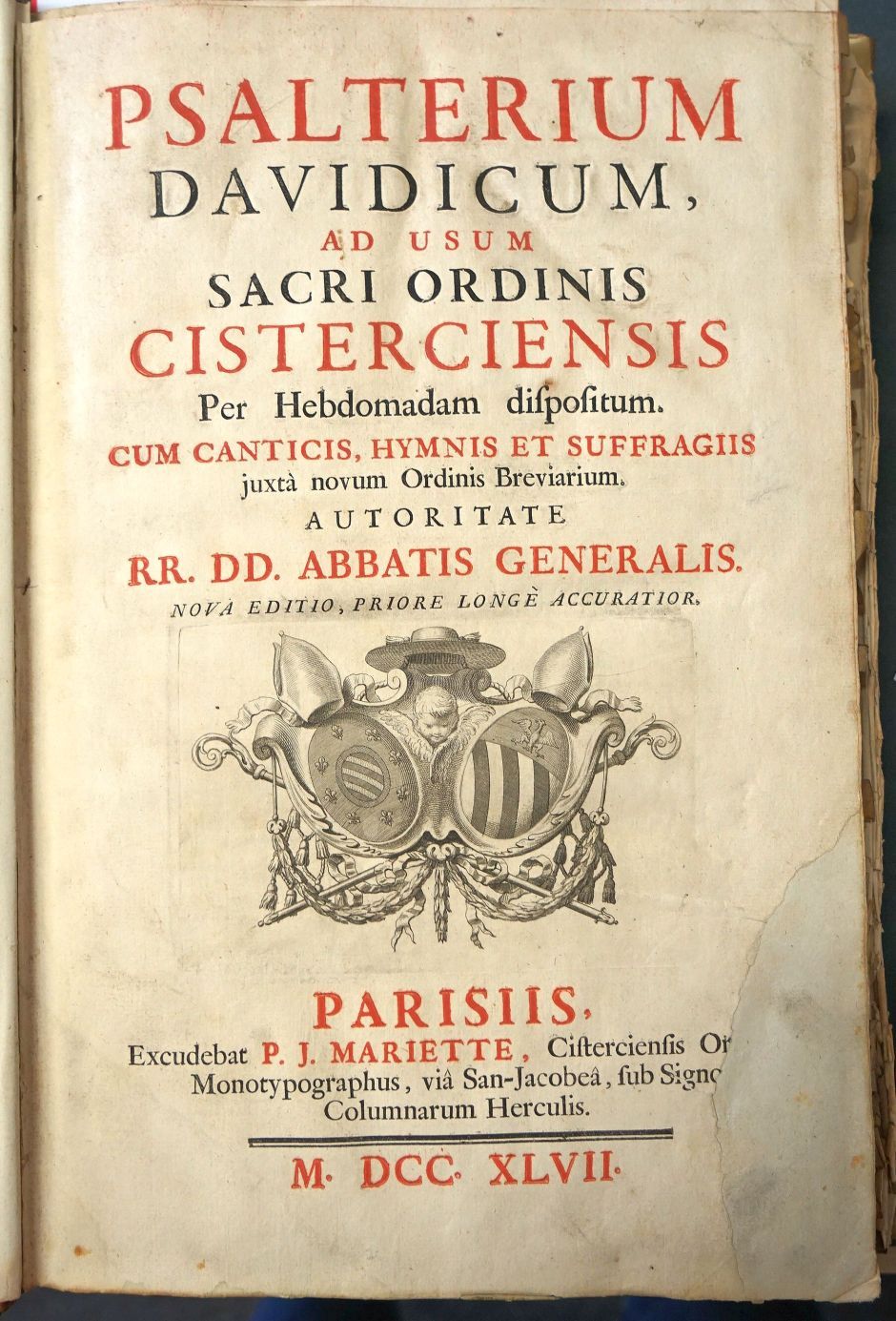 Lot 1322, Auction  115, Psalterium Davidicum, Sacri Ordinis Cisterciensis 