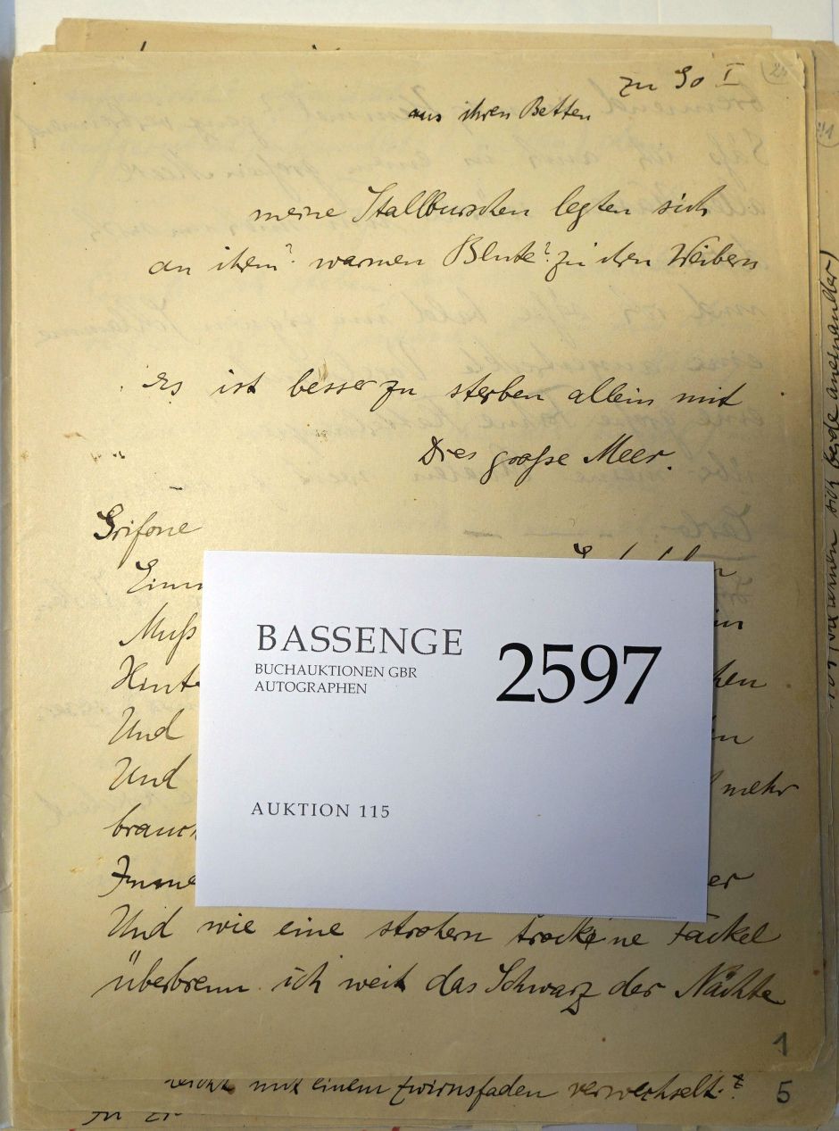 Lot 2597, Auction  115, Heym, Georg, Konvolut zeitgenöss. Abschriften seiner Werke