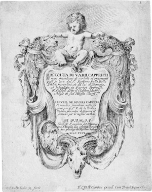 Lot 5039, Auction  115, Bella, Stefano della, Raccolta di varii capricii et nove inventioni di cartelle