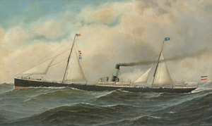 Lot 6051a, Auction  115, Jacobsen, Antonio Nicolo Gasparo, Schiffsportrait des Segeldampfers "Albano"