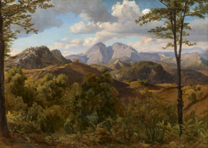 Lot 6080, Auction  115, Fries, Bernhard, Blick von Civitella auf die Mammellen mit Rocca Santo Stefano
