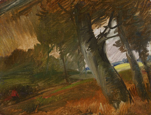 Lot 6130, Auction  115, Busch, Wilhelm, Baumstämme mit Rotjacke