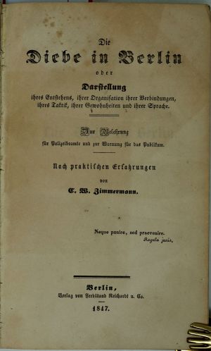 Lot 247, Auction  116, Zimmermann, Carl Wilhelm, Die Diebe von Berlin