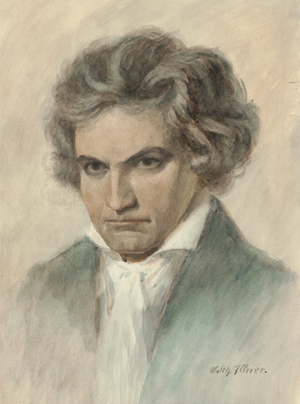 Lot 528, Auction  116, Illner, Walther, Beethoven. Originales Aquarell auf Karton