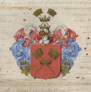 Lot 1019, Auction  116, Christian V. von Dänemark und Norwegen, Urkunde zur Wappenverleihung mit Unterschrift des Königs