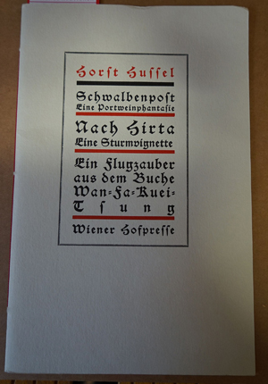 Lot 3319, Auction  116, Hussel, Horst, Schwalbenpost