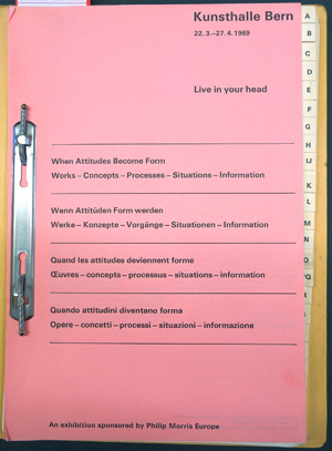 Lot 3391, Auction  116, Live in your head, Kunsthalle Bern 1969