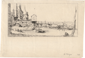 Lot 5389, Auction  116, Meryon, Charles, Passerelle Du Pont au Change après l'incendie de 1621