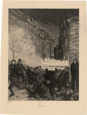 Lot 5430, Auction  116, Klinger, Max, Märztage II: Barrikadenkampf