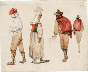 Lot 6344, Auction  116, Alt, Rudolf von, Figurenstudien aus Sonnino, Italien