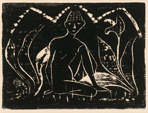 Lot 8260, Auction  116, Mueller, Otto, Knabe zwischen Blattpflanzen (Knabe im Schilf)