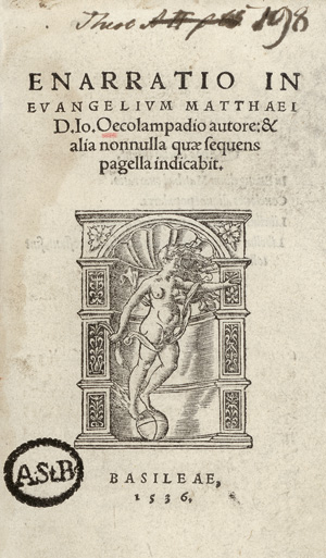 Lot 1330, Auction  117, Oekolampad, Johannes, Enarratio in Evangelium Matthaei