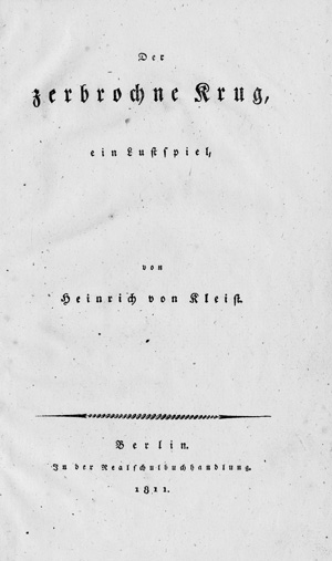 Lot 2080, Auction  117, Kleist, Heinrich von, Der zerbrochne Krug