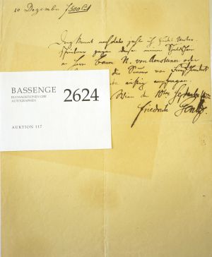 Lot 2624, Auction  117, Gentz, Friedrich von, Schuldschein 1802