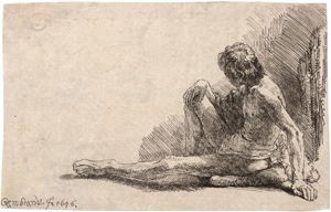 Lot 5637, Auction  117, Rembrandt Harmensz. van Rijn, Männlicher Akt, am Boden sitzend