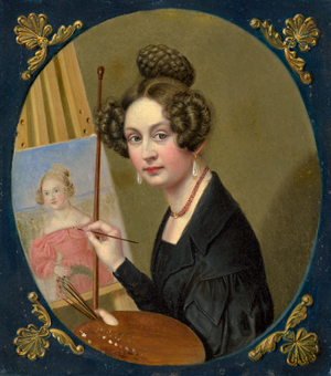 Lot 6133, Auction  117, Deutsch, um 1830. Künstlerin an der Staffelei