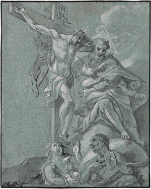 Lot 6576, Auction  117, Süddeutsch, 18. Jh. Die Hl. Dreifaltigkeit mit Adam und Eva