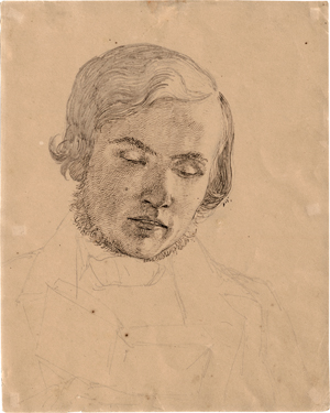 Lot 6669, Auction  117, Lundbye, Johan Thomas, Selbstbildnis en face, mit gesenktem Blick