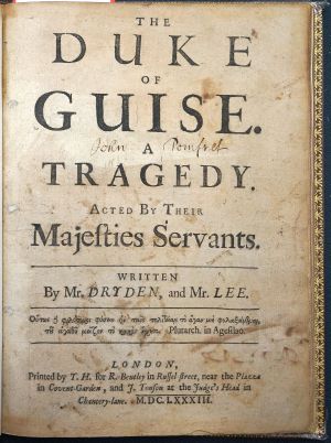 Lot 2742, Auction  118, Dryden, J., The Duke of Guise. Tragedy