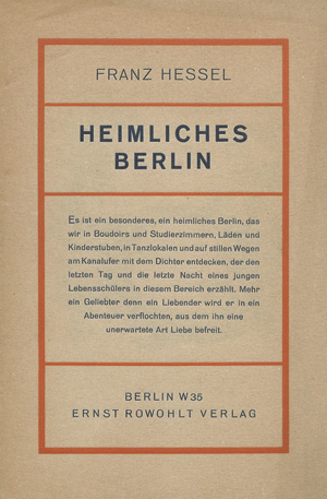 Lot 3451, Auction  118, Hessel, Franz, Heimliches Berlin