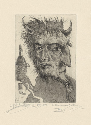 Lot 3501, Auction  118, Klenner-Otto, Stephan, Sammlung von 41 signierten Orig.-Farbradierungen zum Roman Die Elixiere des Teufels