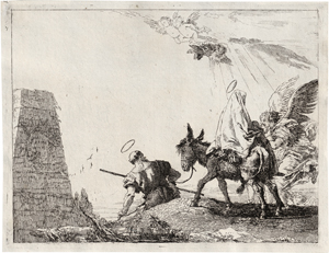 Lot 5287, Auction  118, Tiepolo, Giovanni Domenico, Die Hl. Familie an einer Pyramide vorbeiziehend