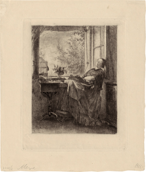 Lot 5324, Auction  118, Menzel, Adolph von, Die schlafende Näherin am Fenster 