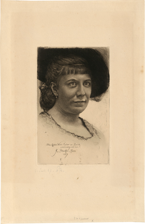 Lot 5341, Auction  118, Stauffer-Bern, Karl, Lydia Welti-Escher im Dreiviertelprofil nach rechts 